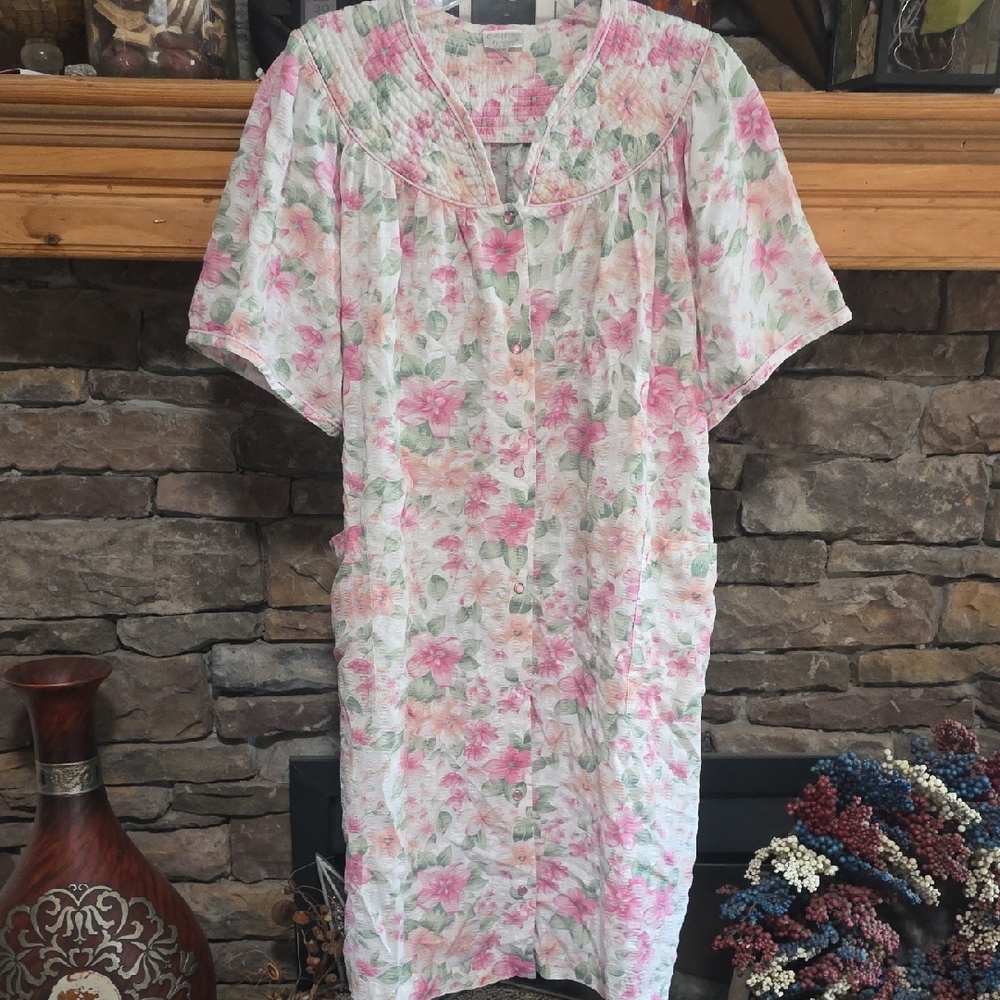 Coffee Time House Coat/Robe Sz XL/2XL